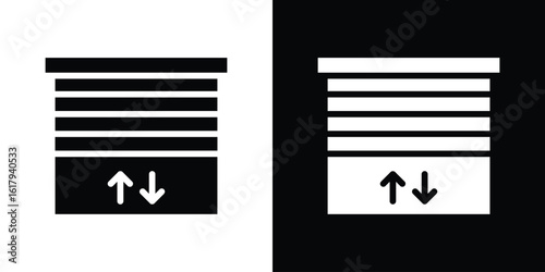 Jalousie icon set in black glyph style. silhouette collection vector illustration.