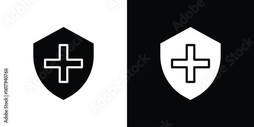 Immune guard icon set in black glyph style. silhouette collection vector illustration.