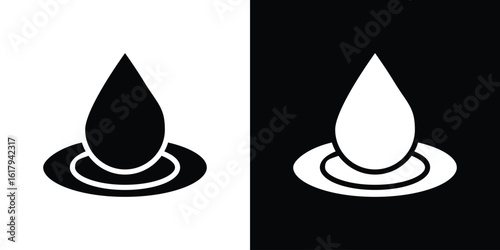 Essentials oil drop icon set in black glyph style. silhouette collection vector illustration.