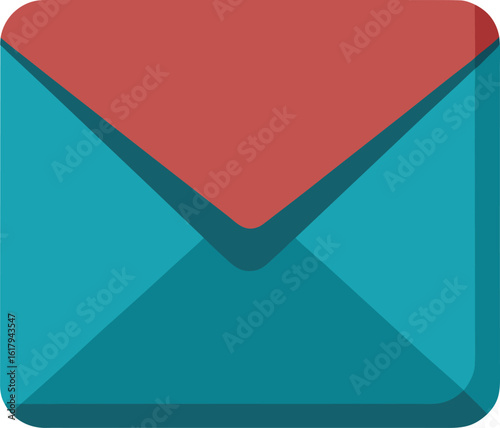 Closed envelope for mail or email isolated on white background