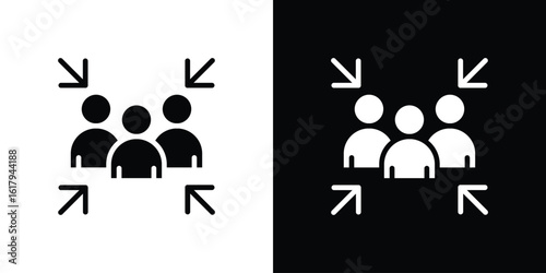 Assembly point icon set in black glyph style. silhouette collection vector illustration.
