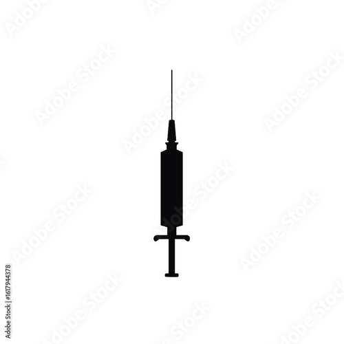 Silhouette of a syringe, a symbol of health and medical care.