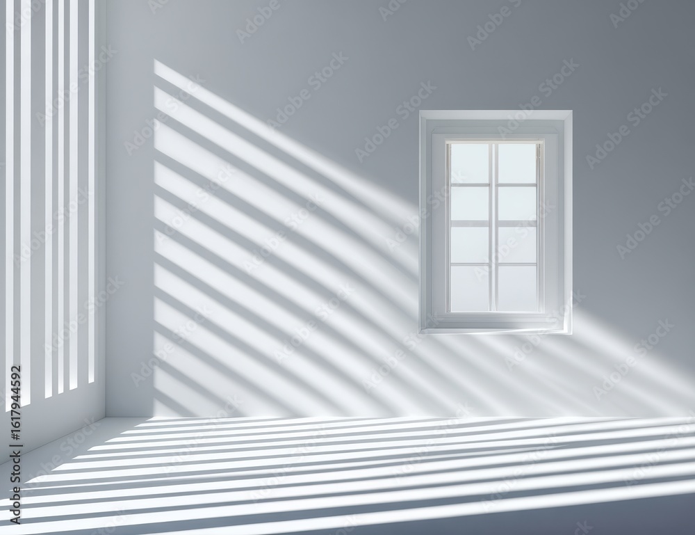 Obraz premium White room with window and sunlight shadows