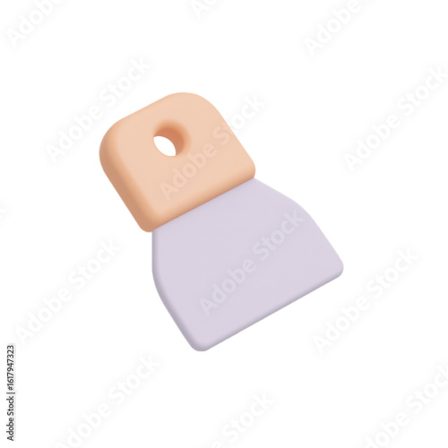 3d rendering of a putty knife tool isolated on transparent background