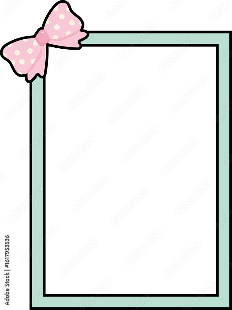 Fototapeta premium Decorative Pink Frame with Bow Design