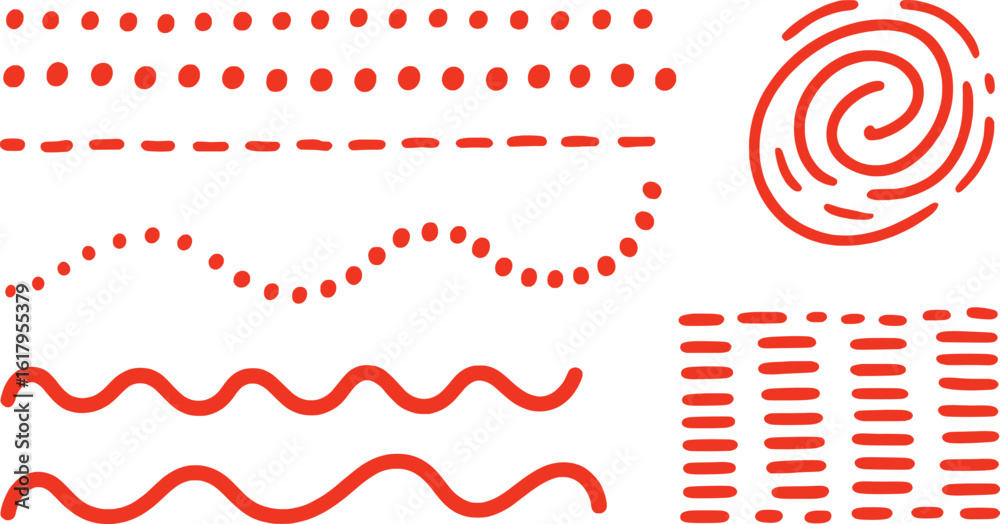 Fototapeta premium Red abstract graphic elements and patterns vector