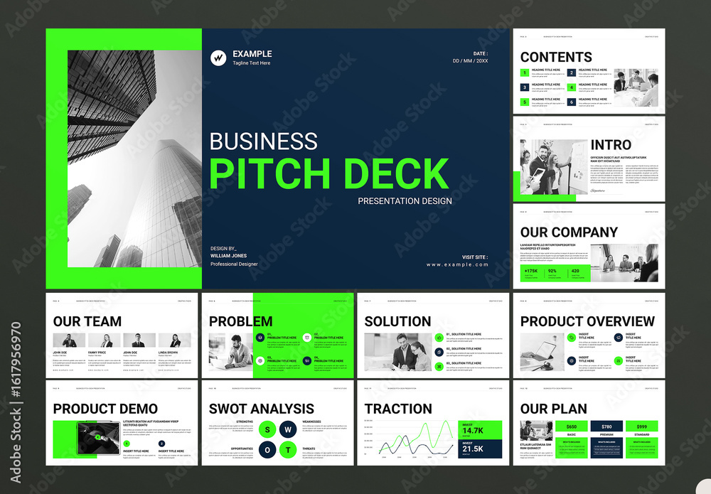 Business Pitch Deck Presentation Template Stock Template | Adobe Stock