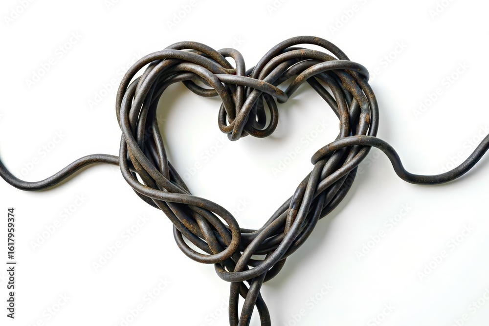 Naklejka premium heart shaped cable