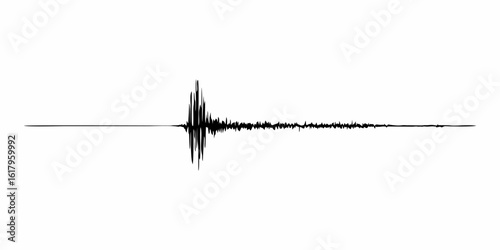 Seismogram of various seismic activities recording vector illustration, earthquake waves on paper fix, stereo audio wave diagram background. Earthquake seismic activity.