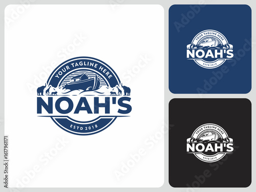 Noah ship logo vector