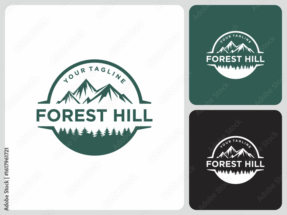 Fototapeta premium mountain forest logo vector