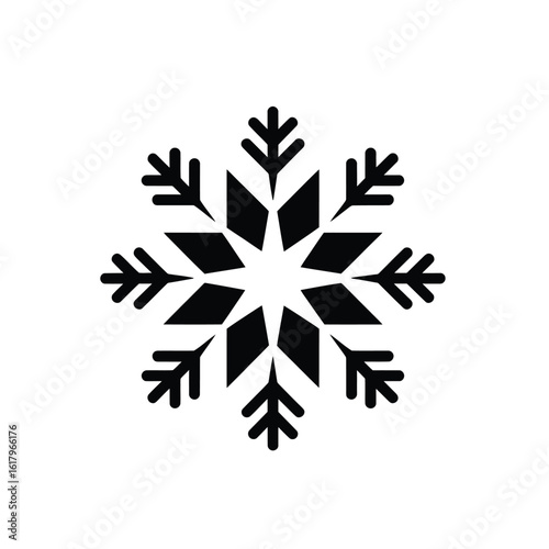 Navy blue snowflake symbol winter geometric