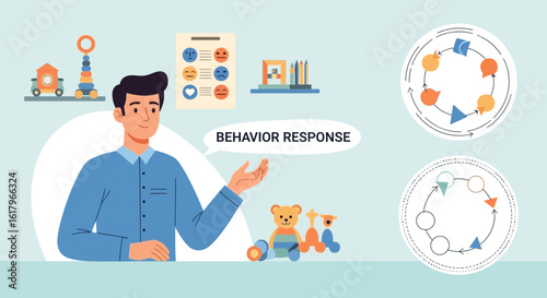 Illustration Of Behavior Analysis And Psychological Response In Children