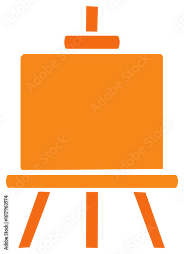 Orange Easel Icon Graphic Representing Art and Creativity