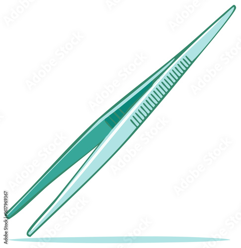 Medical surgical tweezers with serrated tips for precise grasping and manipulation