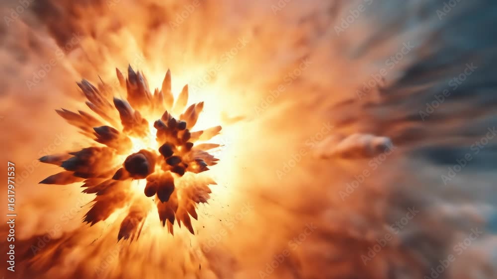 Fiery explosion engulfs all surrounding atmosphere