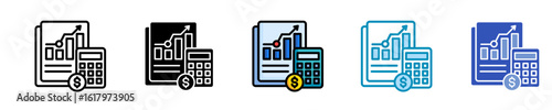 Income Statement  Icon Set Multiple Style Collection