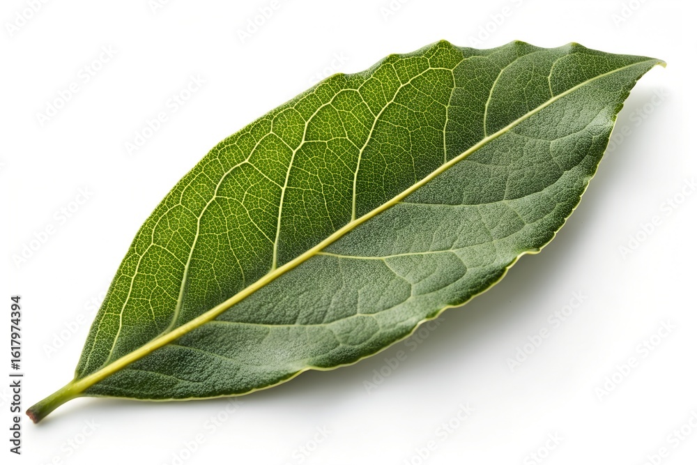 Obraz premium Close up of a Fresh Green Bay Leaf, Herb, Spice