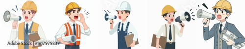 vector character of an architect shouting