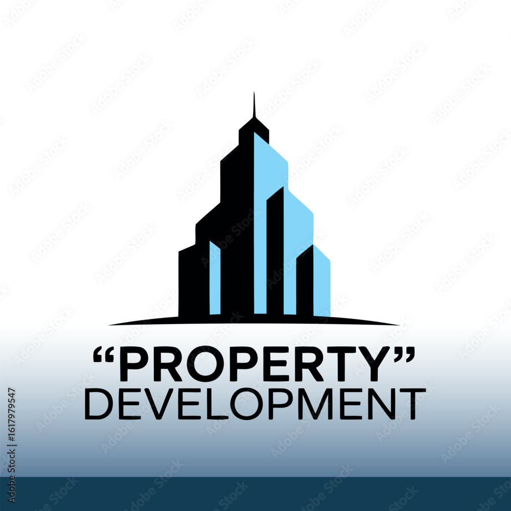 Fototapeta premium Property Development Logo – Vector Flat Silhouette Clipart Illustration