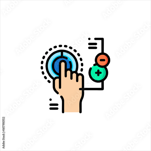 Finger Pressing Digital Target Button