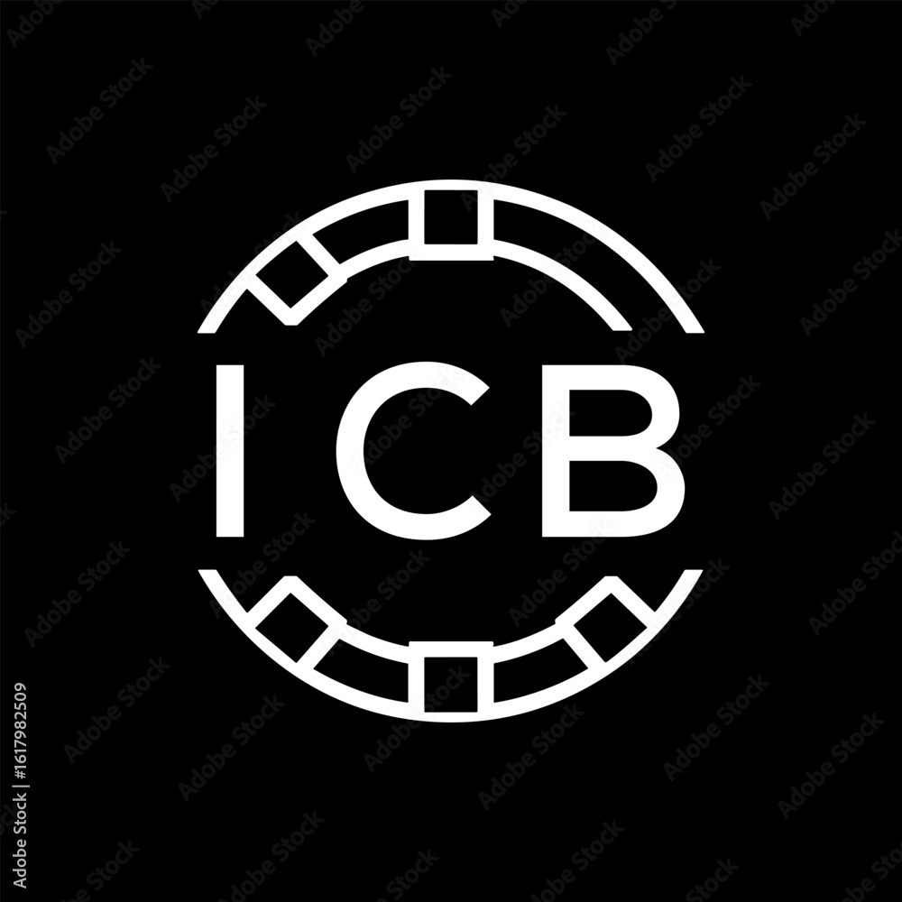 Obraz premium ICB “Modern FVA Monogram Logo Design, Sleek Minimalist Letter mark in Circle, High- ICB Later Logo, Contrast Branding Concept”ICB monogram, circle, ICB minimal, minimalist, ICB logo, design, ICB br