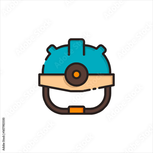 Blue hard hat protects worker in dangerous industrial environment, ensuring safety and preventing head injuries on the job site.