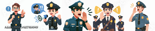 police character vector is shouting
