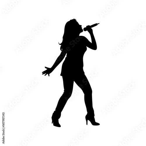 Female Singer on Stage Silhouette