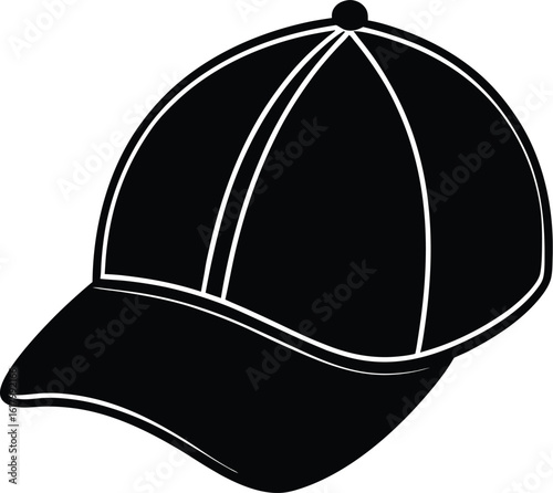 Vector Silhouette of Baseball Cap Icon