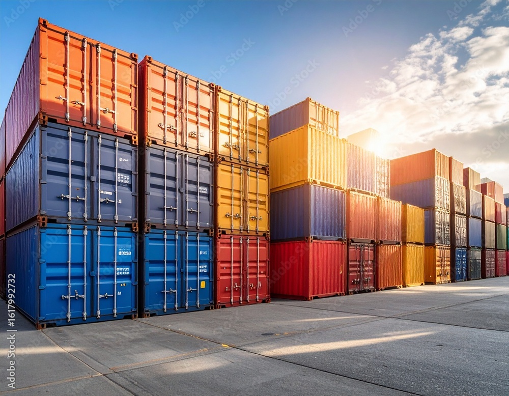 Fototapeta premium container cargo freight containers
