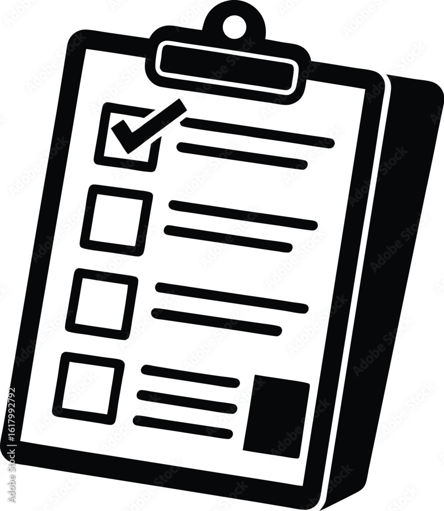 Checklist Clipboard Silhouette Vector Checklist Clipboard Silhouette Vector