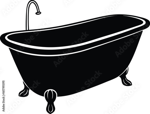 Bathtub Icon Vector Silhouette