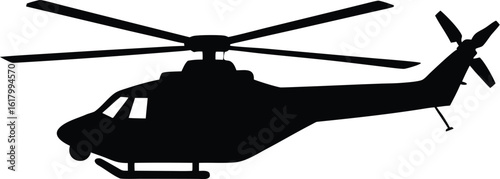 black silhouette of a helicopter
