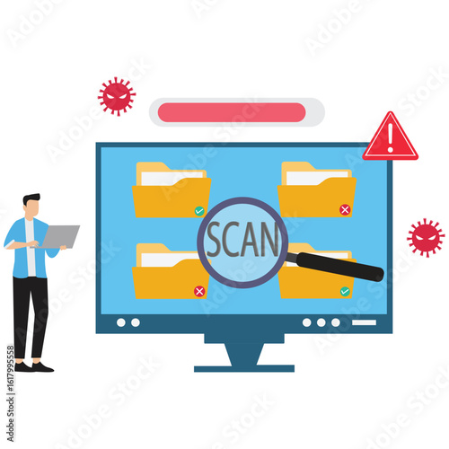 Antivirus Software Scanning Computer