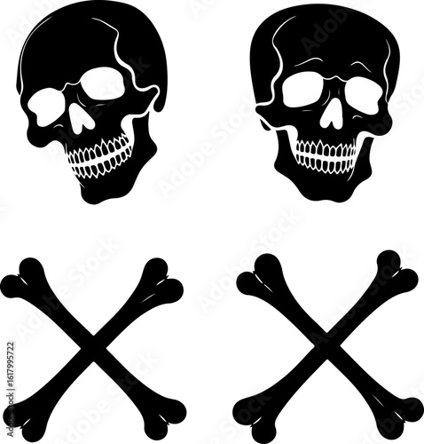  Skull and Crossbones Emblems  Tattoo, design art vector bundle graphics