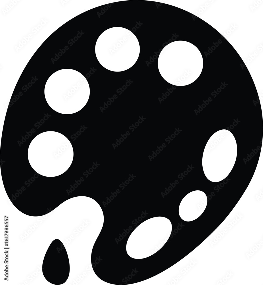 Fototapeta premium Paint Palette Vector Silhouette Icon