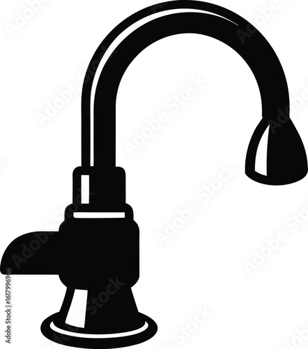 Water Pipe with Tap Silhouette
