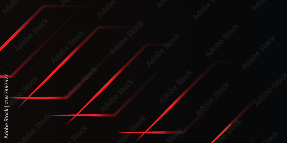 Futuristic black and red tech background with sharp diagonal lines and digital glow. Perfect for technology, cyber, and gaming themes. Dark, modern, abstract.