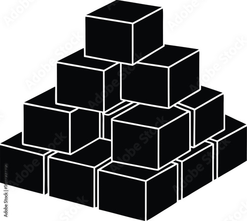Sugar Cubes Silhouette Vector