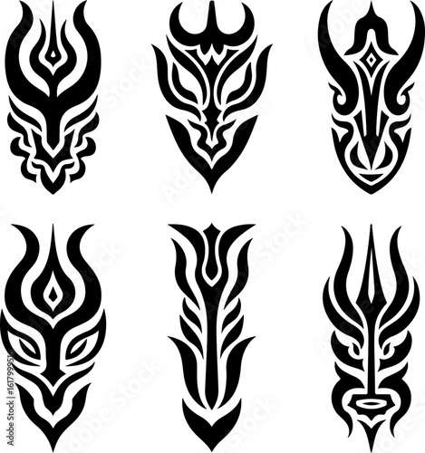 Masks, Tribal, Ethnic, Abstract tattoo design