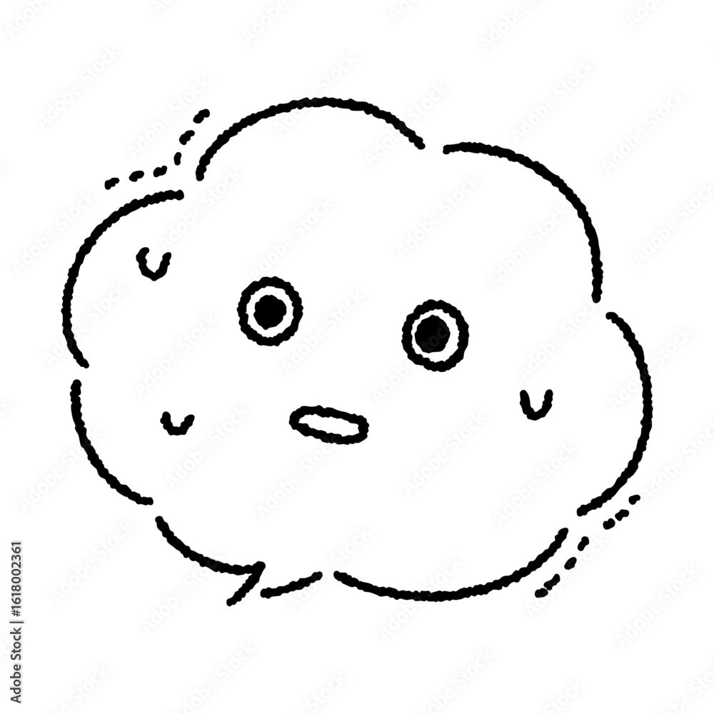 Obraz premium 吹き出し 顔 怯える