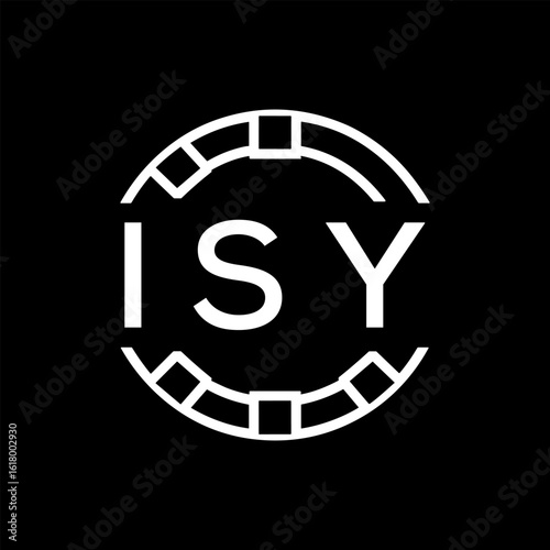 ISY Minimalist ISY Logo Design on Black Background – ISY Later Logo, Modern Circular Branding Concept
