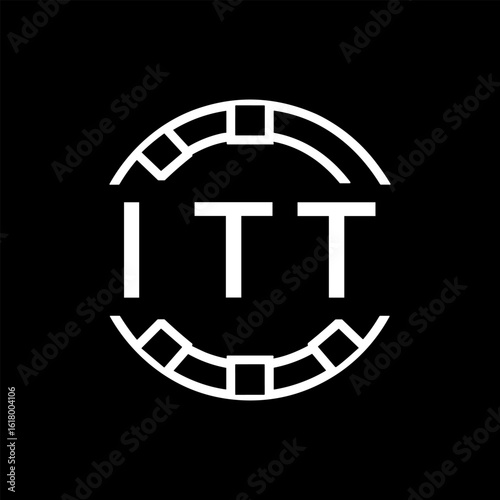 ITT Minimalist ITT Logo Design on Black Background – ITT Later Logo, Modern Circular Branding Concept
