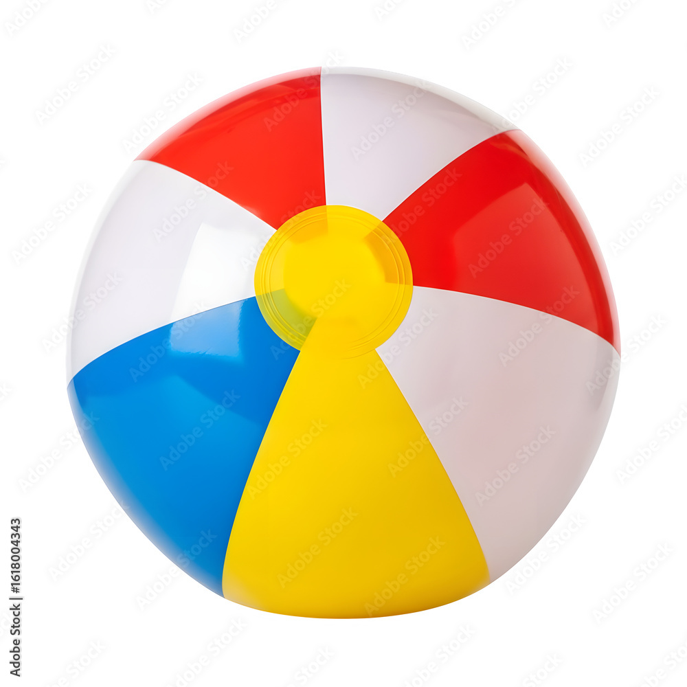 Obraz premium Inflatable sphere isolated on a transparent background beach ball