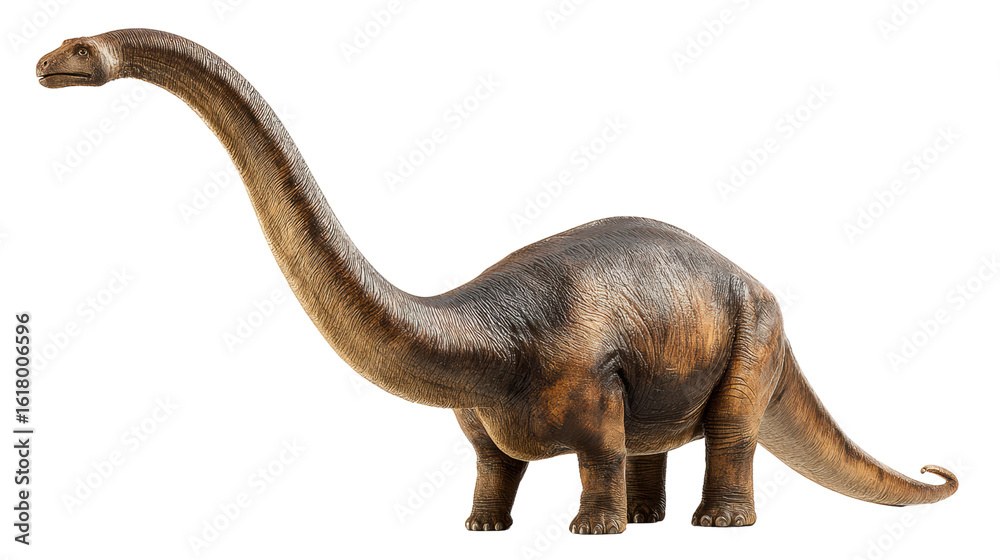 Obraz premium Dinosaur model, lifelike representation, isolated on white background, educational material for children and schools.