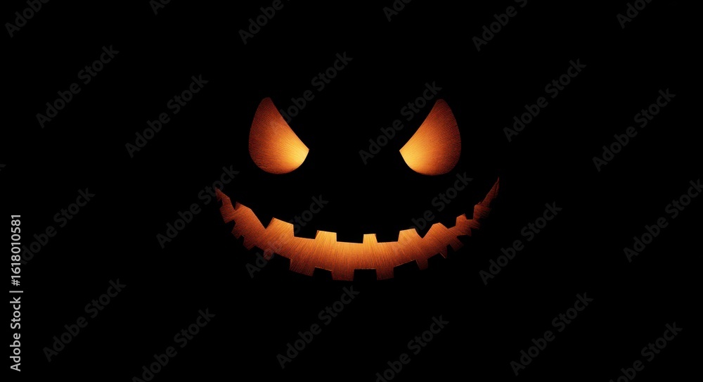 Fototapeta premium Jack O Lantern Mouth. Mix and Match Halloween Pumpkin Character Features to Create Your Own Spooky Ghost Face
