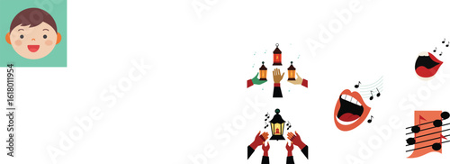 Choir Group Color Vector Illustration