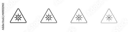 UV light do not look signs concept outline symbol design.