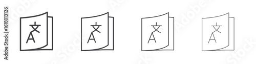 Translation icon concept outline symbol design.